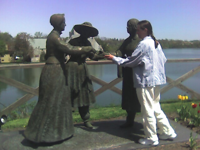 Kimberly with the brave women of Seneca Falls