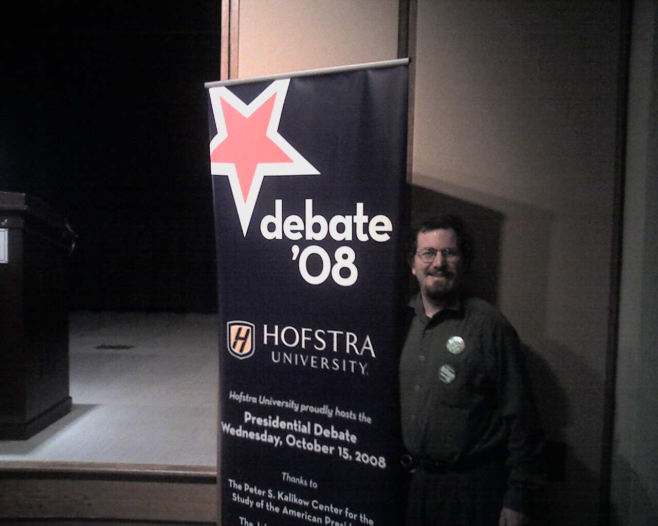 Ian Wilder at Hofstra Presidential Debate Screening